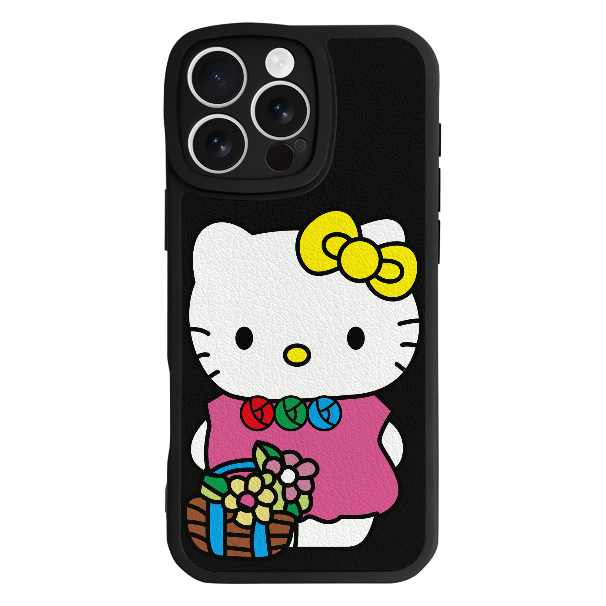 （画像用） Hello Kitty ハローキティ 【iPhone 16シリーズ対応】シリコンスマホケース（レザー調） 材質：シリコン